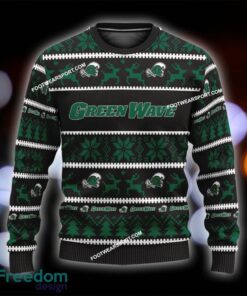 Custom Name NEW Mistletoe Tulane Green Wave Ugly Xmas 3D Sweater Gift For Adult - NCAA Tulane Green Wave Ugly Christmas Sweater For Men And Women Photo 1