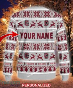 Custom Name NEW Mittens Colgate Raiders Knitted Christmas Sweater AOP Gift Holidays - NCAA2 Colgate Raiders Ugly Christmas Sweater For Men And Women Photo 2