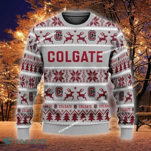 Custom Name NEW Mittens Colgate Raiders Knitted Christmas Sweater AOP Gift Holidays - NCAA2 Colgate Raiders Ugly Christmas Sweater For Men And Women Photo 1