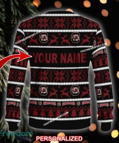 Custom Name NEW Mulled South Carolina Gamecocks Ugly Christmas Sweater Gift For Men And Women - NCAA South Carolina Gamecocks Ugly Christmas Sweater For Men And Women Photo 2