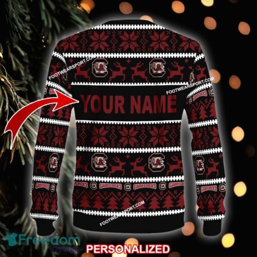 Custom Name NEW Mulled South Carolina Gamecocks Ugly Christmas Sweater Gift For Men And Women - NCAA South Carolina Gamecocks Ugly Christmas Sweater For Men And Women Photo 2