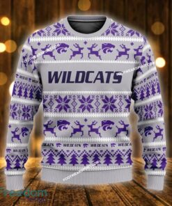 Custom Name NEW Myrrh Kansas State Wildcats Knitted Christmas Sweater Gift For Adult - NCAA Kansas State Wildcats Ugly Christmas Sweater For Men And Women Photo 1