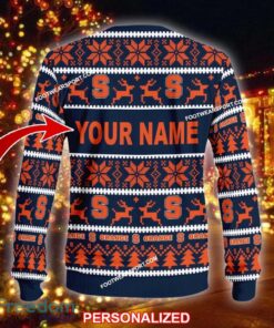 Custom Name NEW Nativity Syracuse Orange Knitted Xmas Sweater Gift For Men And Women - NCAA Syracuse Orange Ugly Christmas Sweater For Men And Women Photo 2