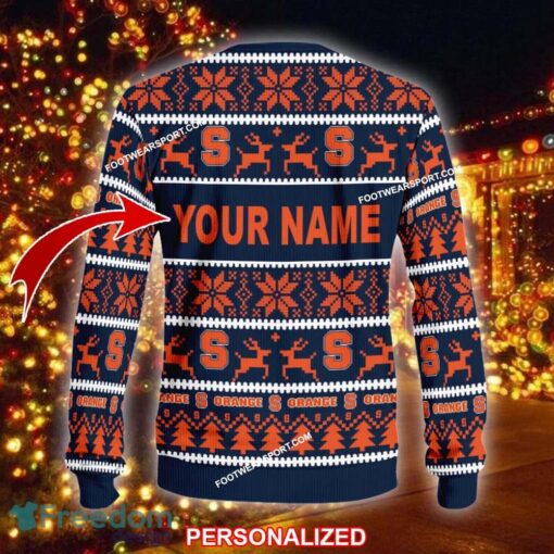 Custom Name NEW Nativity Syracuse Orange Knitted Xmas Sweater Gift For Men And Women - NCAA Syracuse Orange Ugly Christmas Sweater For Men And Women Photo 2