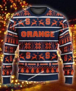 Custom Name NEW Nativity Syracuse Orange Knitted Xmas Sweater Gift For Men And Women - NCAA Syracuse Orange Ugly Christmas Sweater For Men And Women Photo 1