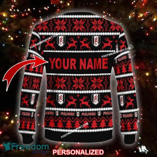 Custom Name NEW Neckline Fulham Knitted Xmas Sweater Gift For Men And Women - EPL Fulham Ugly Christmas Sweater For Men And Women Photo 2