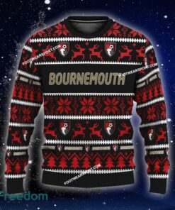 Custom Name NEW Needle AFC Bournemouth Knitted Christmas Sweater AOP Gift For Men And Women - EPL AFC Bournemouth Ugly Christmas Sweater For Men And Women Photo 1