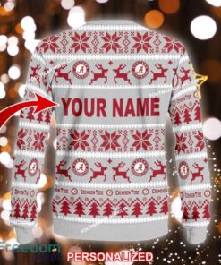 Custom Name NEW Noel Alabama Crimson Tide Ugly Christmas 3D Sweater Gift For Adult - NCAA Alabama Crimson Tide Ugly Christmas Sweater For Men And Women Photo 2