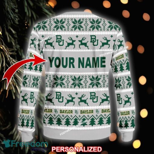 Custom Name NEW Occasion Baylor Bears Ugly Christmas Sweater Gift For Men And Women - NCAA Baylor Bears Ugly Christmas Sweater For Men And Women Photo 2