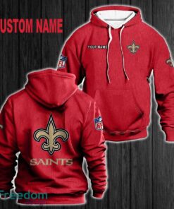 Custom Name New Orleans Saints 3D Hoodie Red All OVer Print For Men Women Gift Christmas 2024