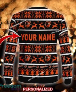 Custom Name NEW Ornament Baltimore Orioles Ugly Christmas 3D Sweater Gift For Adult - MLB Baltimore Orioles Ugly Christmas Sweater For Men And Women Photo 2