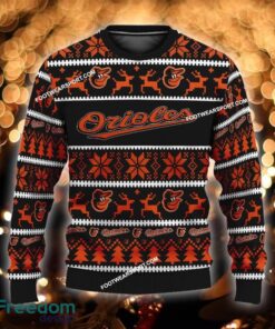 Custom Name NEW Ornament Baltimore Orioles Ugly Christmas 3D Sweater Gift For Adult - MLB Baltimore Orioles Ugly Christmas Sweater For Men And Women Photo 1