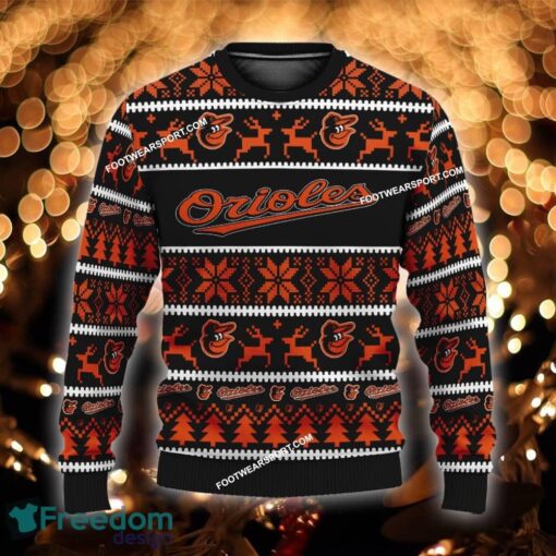 Custom Name NEW Ornament Baltimore Orioles Ugly Christmas 3D Sweater Gift For Adult - MLB Baltimore Orioles Ugly Christmas Sweater For Men And Women Photo 1