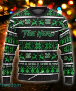 Custom Name NEW Ornaments Marshall Thundering Herd Knitted Xmas Sweater AOP Gift For Men And Women - NCAA Marshall Thundering Herd Ugly Christmas Sweater For Men And Women Photo 1