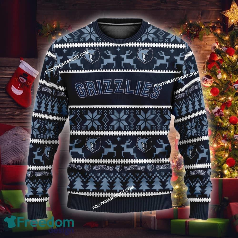 Custom Name NEW Outfit Memphis Grizzlies Ugly Christmas 3D Sweater Gift For Men And Women - NBA Memphis Grizzlies Ugly Christmas Sweater For Men And Women Photo 1