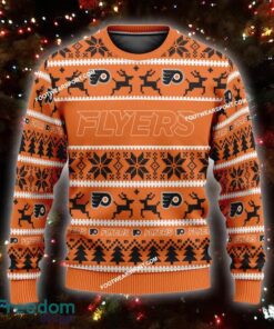 Custom Name NEW Outfit Philadelphia Flyers Ugly Christmas Sweater Gift Holidays - NHL Philadelphia Flyers Ugly Christmas Sweater For Men And Women Photo 1