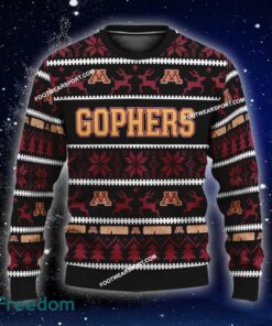 Custom Name NEW Overcoat Minnesota Golden Gophers Knitted Christmas Sweater Gift For Men And Women - NCAA Minnesota Golden Gophers Ugly Christmas Sweater For Men And Women Photo 1