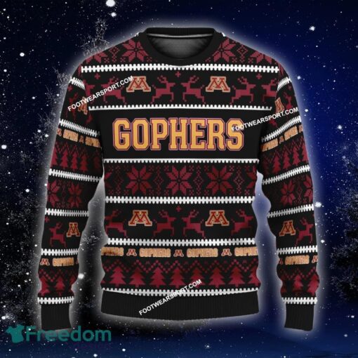 Custom Name NEW Overcoat Minnesota Golden Gophers Knitted Christmas Sweater Gift For Men And Women - NCAA Minnesota Golden Gophers Ugly Christmas Sweater For Men And Women Photo 1