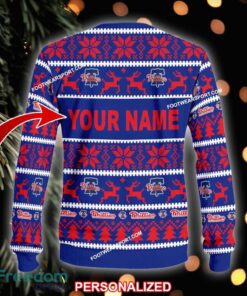 Custom Name NEW Party Philadelphia Phillies Ugly Xmas 3D Sweater Gift For Men And Women - MLB Philadelphia Phillies Ugly Christmas Sweater For Men And Women Photo 2