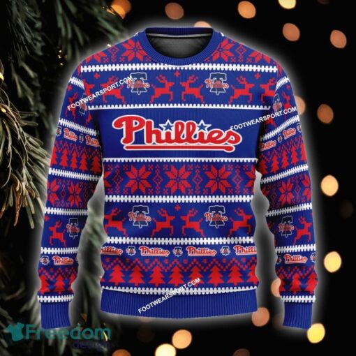 Custom Name NEW Party Philadelphia Phillies Ugly Xmas 3D Sweater Gift For Men And Women - MLB Philadelphia Phillies Ugly Christmas Sweater For Men And Women Photo 1