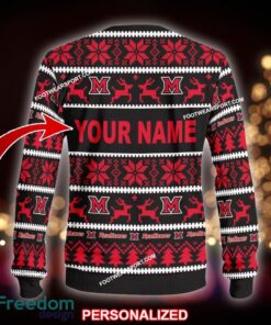 Custom Name NEW Polar Miami (OH) RedHawks Ugly Xmas Sweater Gift For Men And Women - NCAA Miami (OH) RedHawks Ugly Christmas Sweater For Men And Women Photo 2