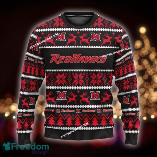 Custom Name NEW Polar Miami (OH) RedHawks Ugly Xmas Sweater Gift For Men And Women - NCAA Miami (OH) RedHawks Ugly Christmas Sweater For Men And Women Photo 1