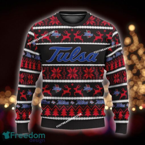 Custom Name NEW Presents Tulsa Golden Hurricane Ugly Christmas Sweater Gift For Men And Women - NCAA Tulsa Golden Hurricane Ugly Christmas Sweater For Men And Women Photo 1