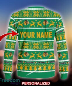 Custom Name NEW Pullover Chicago Blackhawks Ugly Christmas 3D Sweater Gift For Adult - NHL Chicago Blackhawks Ugly Christmas Sweater For Men And Women Photo 2