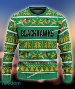 Custom Name NEW Pullover Chicago Blackhawks Ugly Christmas 3D Sweater Gift For Adult - NHL Chicago Blackhawks Ugly Christmas Sweater For Men And Women Photo 1