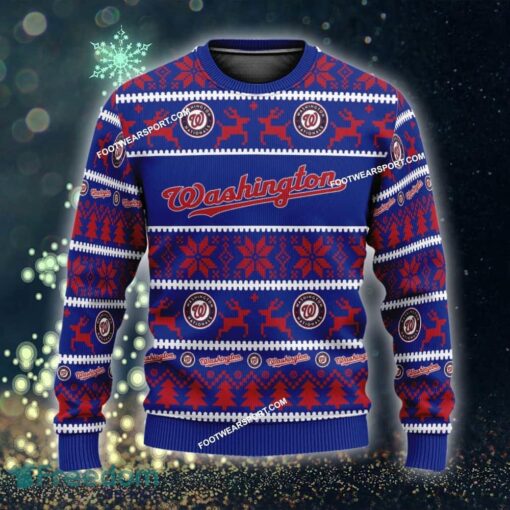 Custom Name NEW Pullover Washington Nationals Ugly Christmas Sweater Gift Holidays - MLB Washington Nationals Ugly Christmas Sweater For Men And Women Photo 1