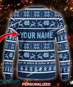 Custom Name NEW Radiator North Carolina Tar Heels Knitted Christmas Sweater AOP Gift Holidays - NCAA North Carolina Tar Heels Ugly Christmas Sweater For Men And Women Photo 2