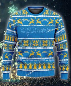 Custom Name NEW Red Los Angeles Chargers Ugly Christmas Sweater Gift Holidays - NFL Los Angeles Chargers Ugly Christmas Sweater For Men And Women Photo 1