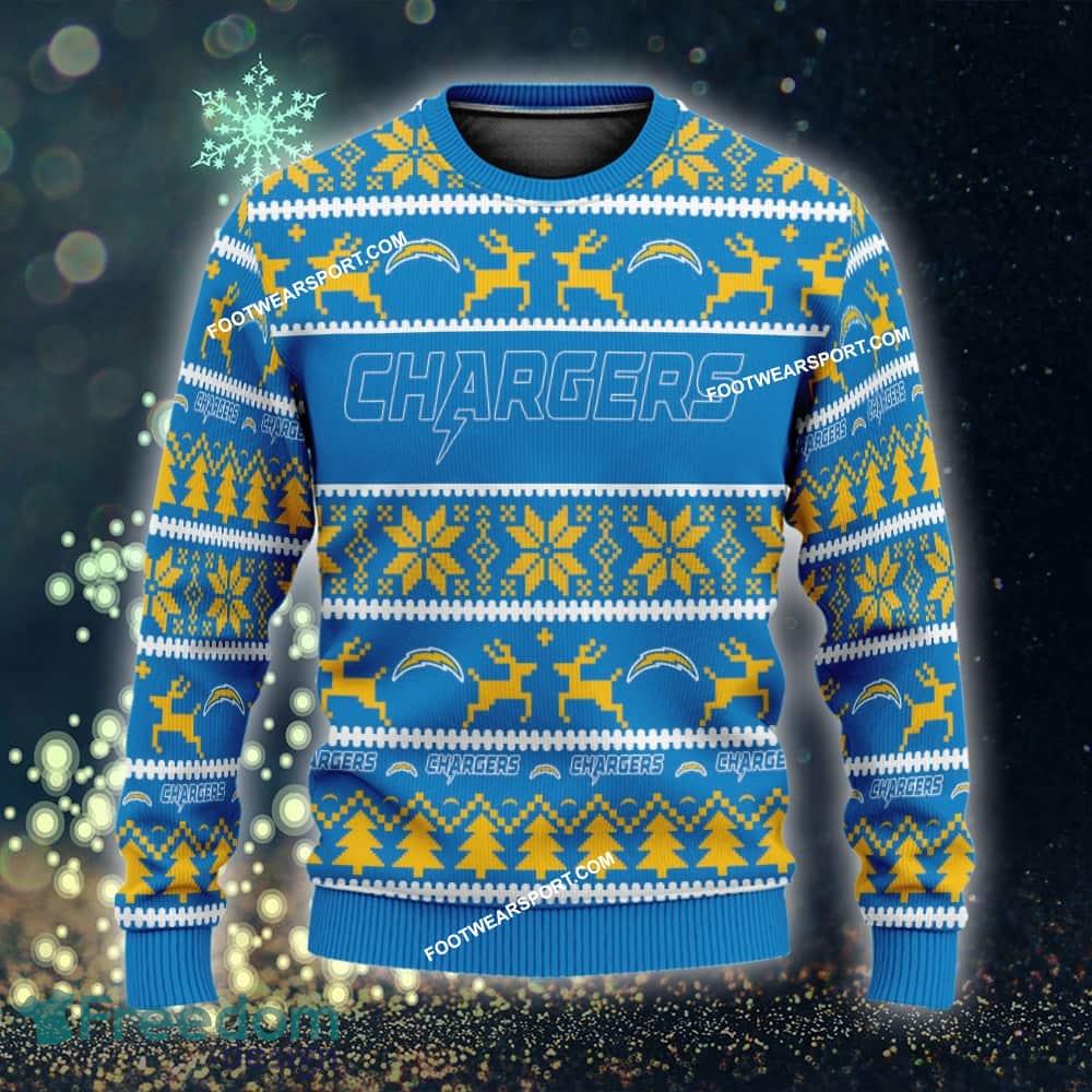 Custom Name NEW Red Los Angeles Chargers Ugly Christmas Sweater Gift Holidays - NFL Los Angeles Chargers Ugly Christmas Sweater For Men And Women Photo 1