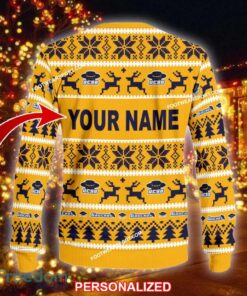 Custom Name NEW Reindeer UC Santa Barbara Gauchos Knitted Christmas Sweater AOP Gift For Men And Women - NCAA2 UC Santa Barbara Gauchos Ugly Christmas Sweater For Men And Women Photo 2