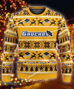 Custom Name NEW Reindeer UC Santa Barbara Gauchos Knitted Christmas Sweater AOP Gift For Men And Women - NCAA2 UC Santa Barbara Gauchos Ugly Christmas Sweater For Men And Women Photo 1