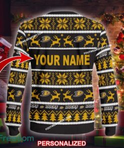 Custom Name NEW Retail Anaheim Ducks Ugly Christmas 3D Sweater Gift For Men And Women - NHL Anaheim Ducks Ugly Christmas Sweater For Men And Women Photo 2