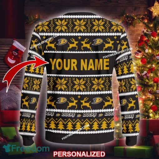 Custom Name NEW Retail Anaheim Ducks Ugly Christmas 3D Sweater Gift For Men And Women - NHL Anaheim Ducks Ugly Christmas Sweater For Men And Women Photo 2