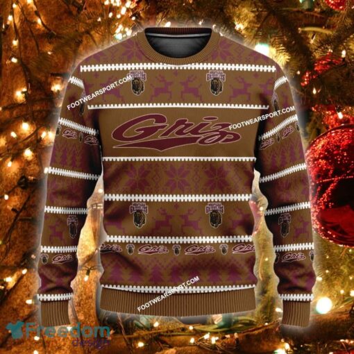 Custom Name NEW Retailer Montana Grizzlies Knitted Christmas Sweater Gift For Adult - NCAA2 Montana Grizzlies Ugly Christmas Sweater For Men And Women Photo 1