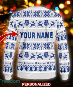 Custom Name NEW Ribbed Everton Ugly Christmas Sweater Gift For Men And Women - EPL Everton Ugly Christmas Sweater For Men And Women Photo 2