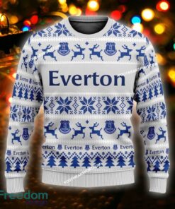 Custom Name NEW Ribbed Everton Ugly Christmas Sweater Gift For Men And Women - EPL Everton Ugly Christmas Sweater For Men And Women Photo 1