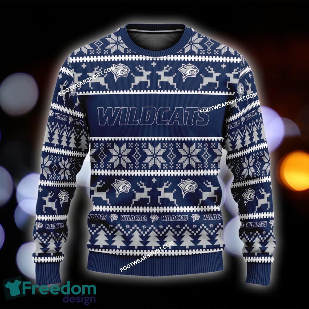 Custom Name NEW Ribbed New Hampshire Wildcats Ugly Christmas Sweater Gift For Men And Women - NCAA2 New Hampshire Wildcats Ugly Christmas Sweater For Men And Women Photo 1