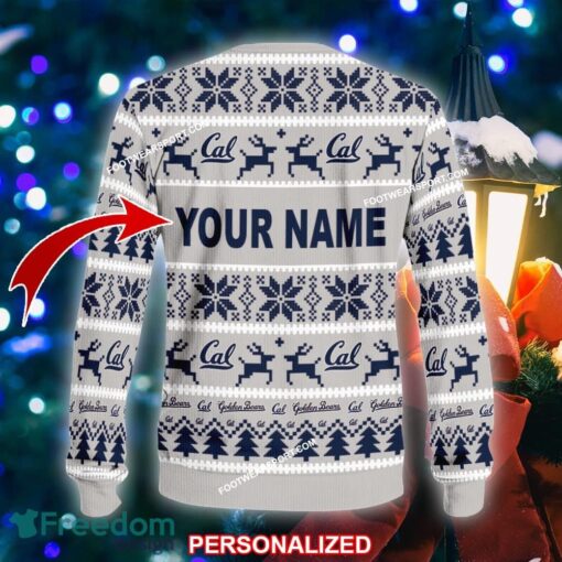 Custom Name NEW Ribbon California Golden Bears Ugly Christmas Sweater Gift Holidays - NCAA California Golden Bears Ugly Christmas Sweater For Men And Women Photo 2