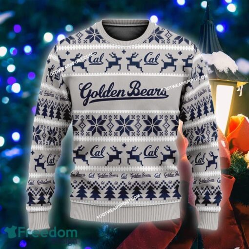 Custom Name NEW Ribbon California Golden Bears Ugly Christmas Sweater Gift Holidays - NCAA California Golden Bears Ugly Christmas Sweater For Men And Women Photo 1