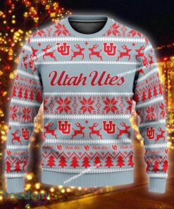 Custom Name NEW Santa Utah Utes Ugly Christmas Sweater Gift Holidays - NCAA Utah Utes Ugly Christmas Sweater For Men And Women Photo 1