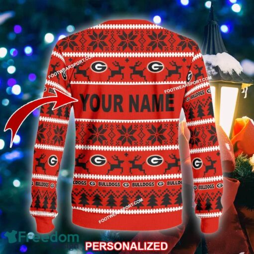 Custom Name NEW Savior Georgia Bulldogs Knitted Christmas Sweater Gift For Adult - NCAA Georgia Bulldogs Ugly Christmas Sweater For Men And Women Photo 2