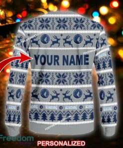 Custom Name NEW Season Minnesota Timberwolves Ugly Christmas Sweater Gift For Men And Women - NBA Minnesota Timberwolves Ugly Christmas Sweater For Men And Women Photo 2