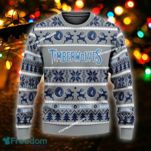 Custom Name NEW Season Minnesota Timberwolves Ugly Christmas Sweater Gift For Men And Women - NBA Minnesota Timberwolves Ugly Christmas Sweater For Men And Women Photo 1