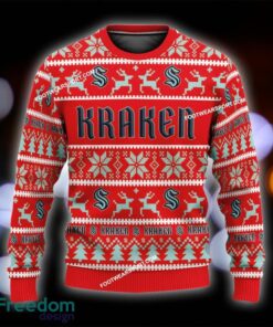 Custom Name NEW Season Seattle Kraken Ugly Christmas 3D Sweater Gift For Men And Women - NHL Seattle Kraken Ugly Christmas Sweater For Men And Women Photo 1