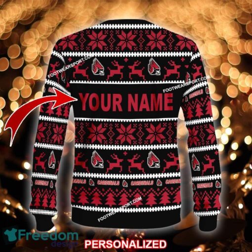 Custom Name NEW Share Ball State Cardinals Knitted Xmas Sweater Gift For Adult - NCAA Ball State Cardinals Ugly Christmas Sweater For Men And Women Photo 2