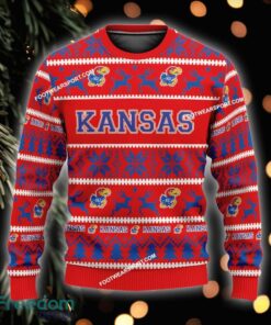 Custom Name NEW Shepherds Kansas Jayhawks Ugly Xmas Sweater Gift Holidays - NCAA Kansas Jayhawks Ugly Christmas Sweater For Men And Women Photo 1